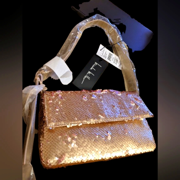 Nicole Miller Sequin Shoulder Bag (Gold) NYE - Picture 5 of 12